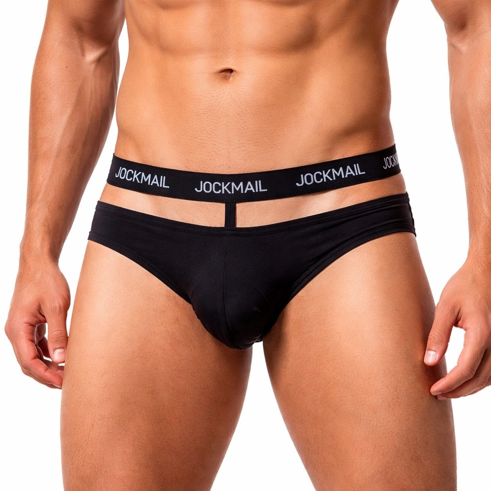 Jockmail XL (32-34)  Mens Suspended Jockstrap Black Multi-Strap JM254 New